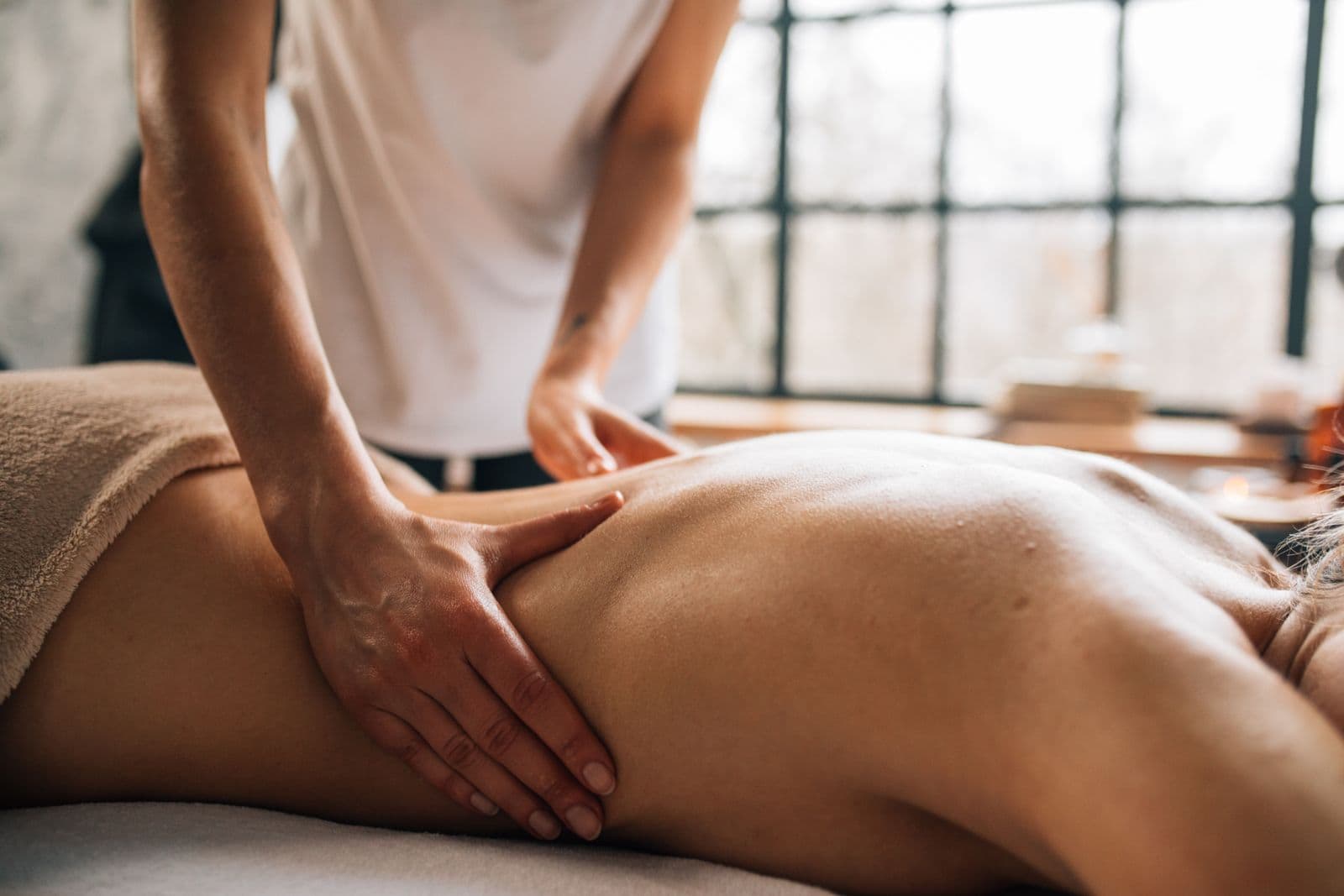 Lymphatic drainage treatment in progress at Recovery and Contour Studio